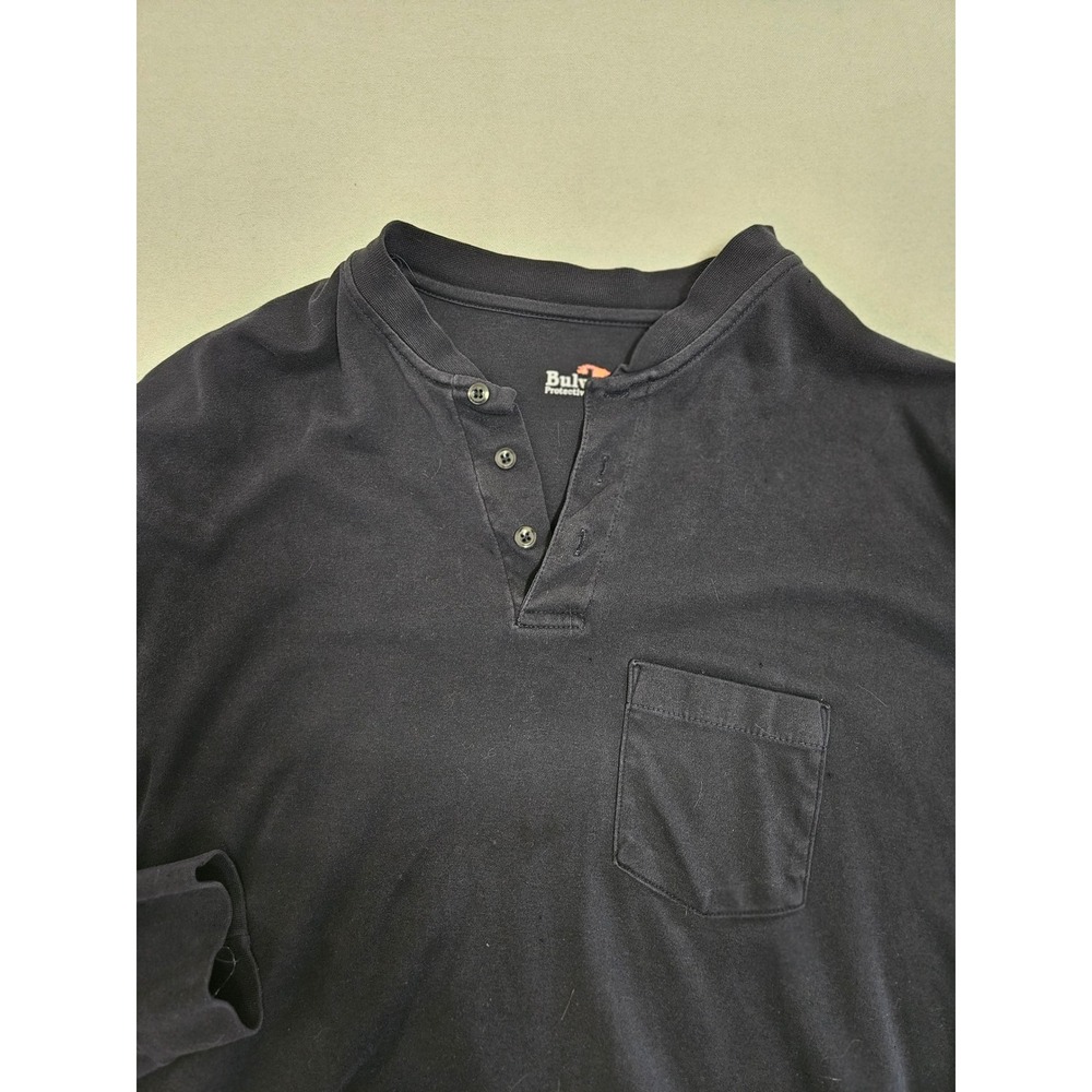 Bulwark FR Flame Resistant Henley Shirt Mens XXL Navy Long Sleeve Workwear USA